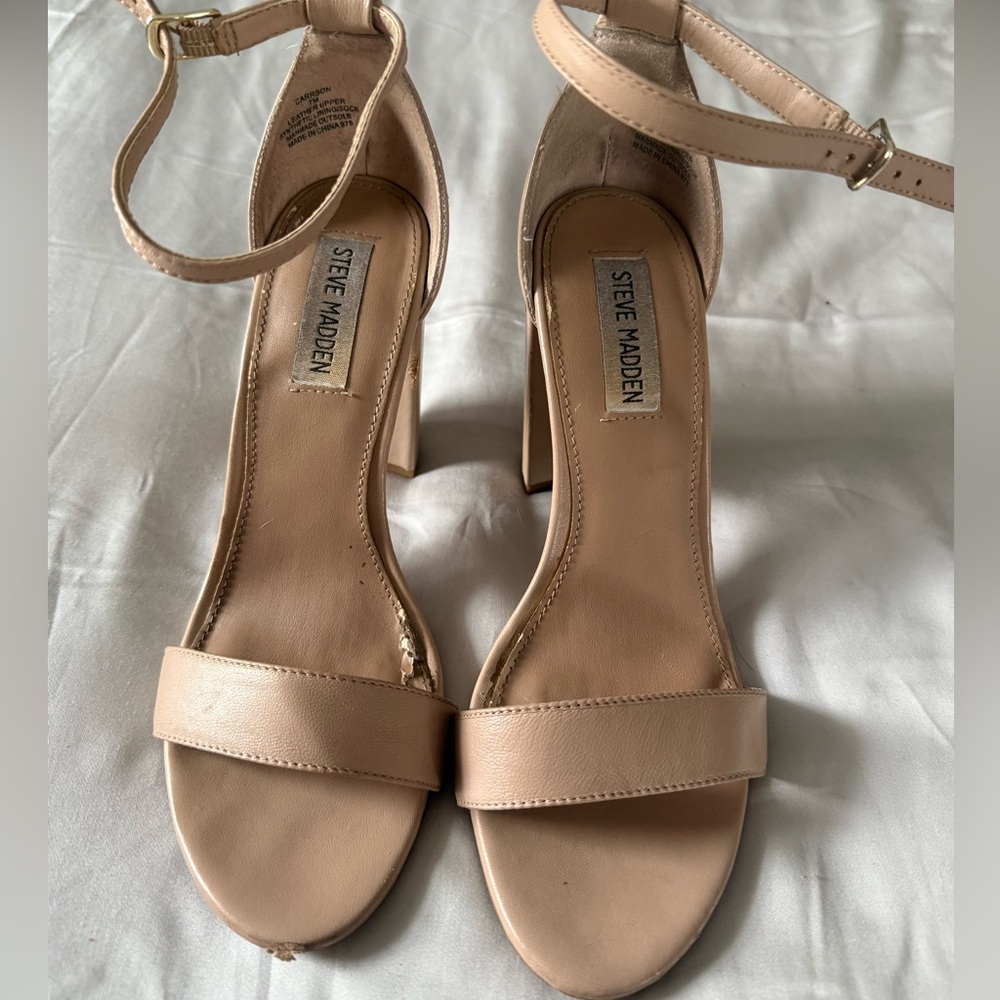 Steve Madden Nude Block Heel Sandals